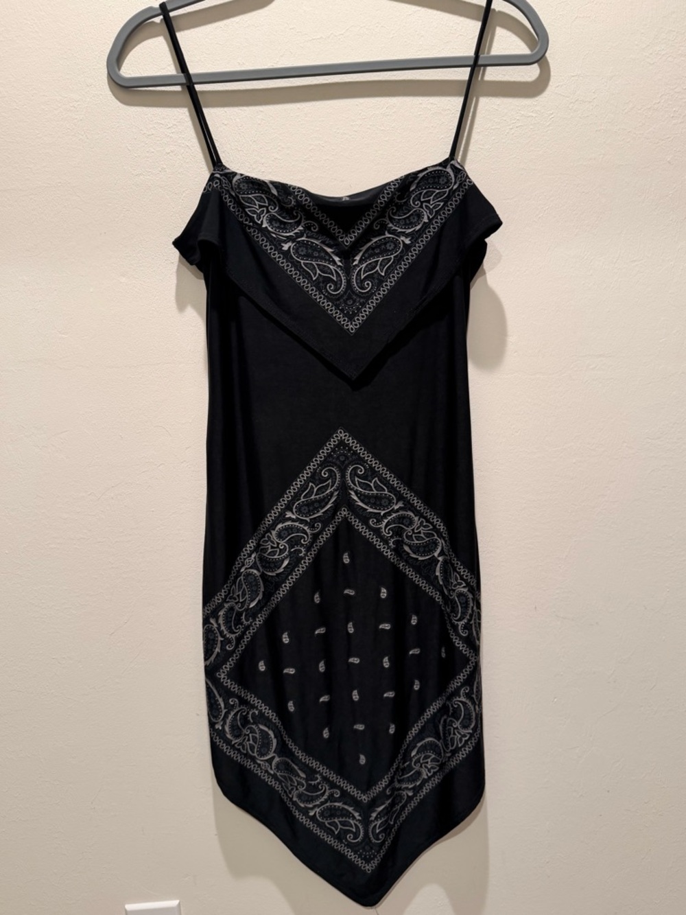 Vintage Made in USA Y2K Black Bandana Slip Dress